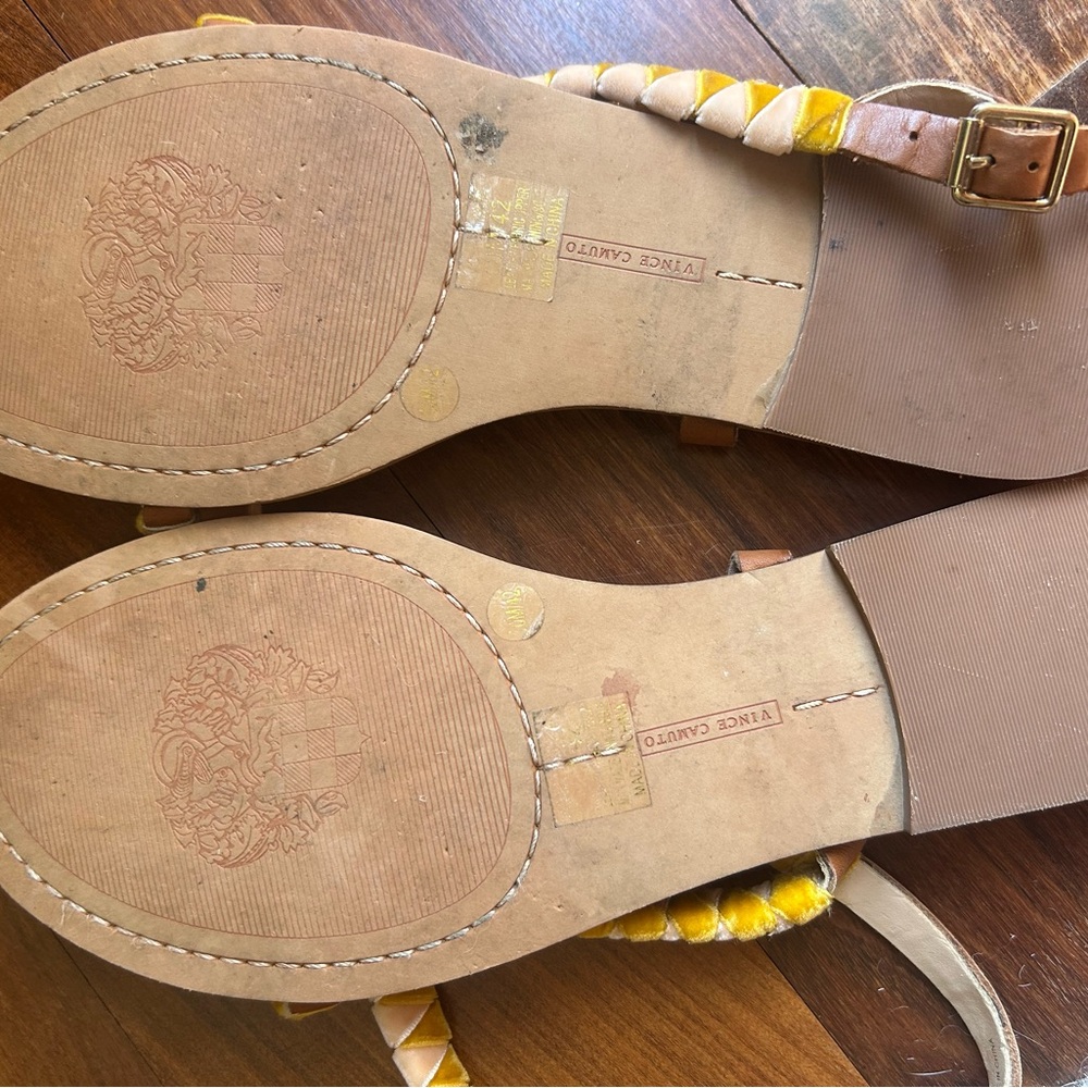 Vince Camuto Raminta Braided Sandals Tan Yellow Size 10 (42 EU)Worn Once - Picture 5 of 6